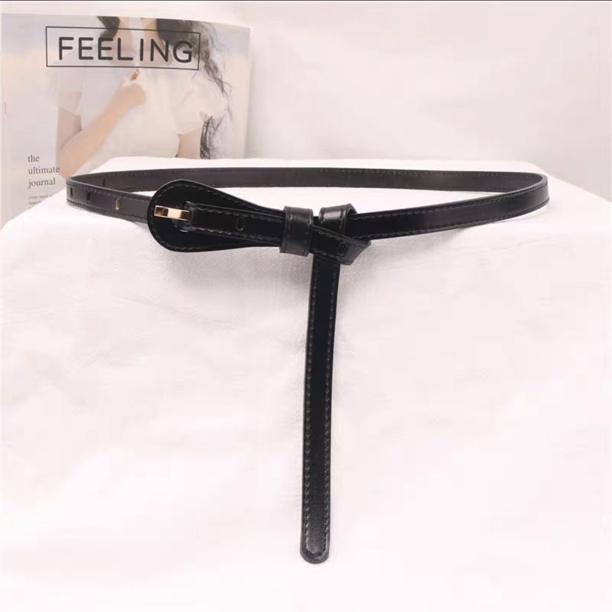 ins風韓國時尚簡約裝飾配裙子毛衣風衣打結腰帶