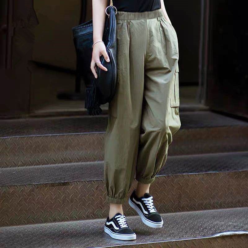 束腳工裝褲子女春夏新款韓版寬鬆顯瘦休閒運動ins潮流百搭哈倫褲