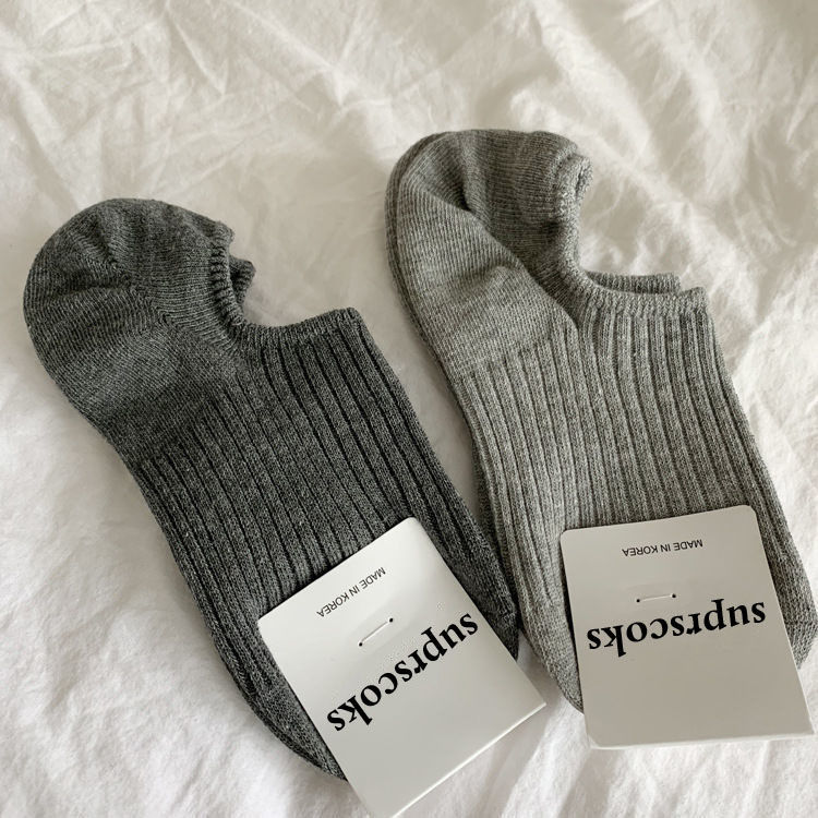 日系簡約百搭純色復古舒適短襪船襪