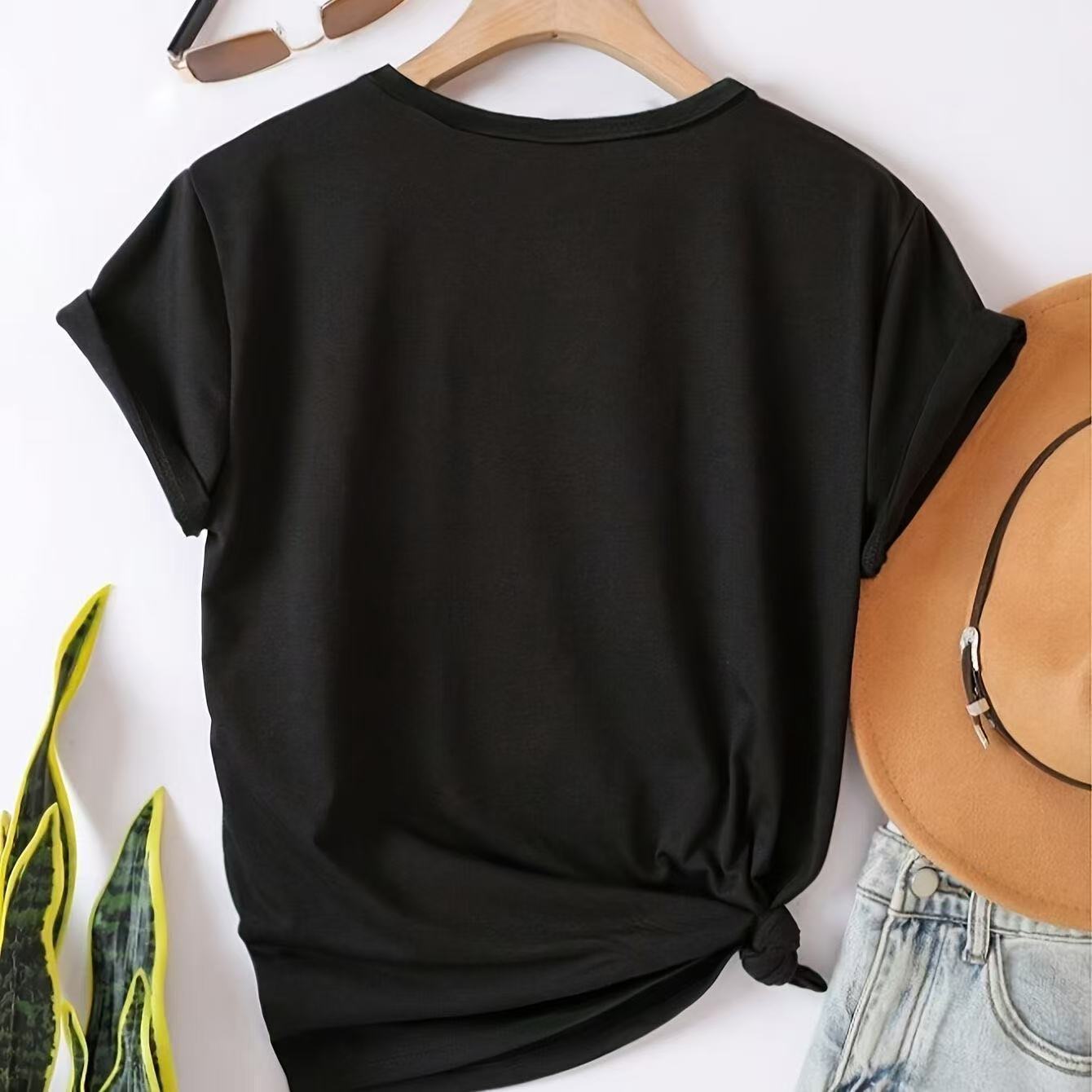 純棉百搭休閒設計感減齡印花短袖T恤