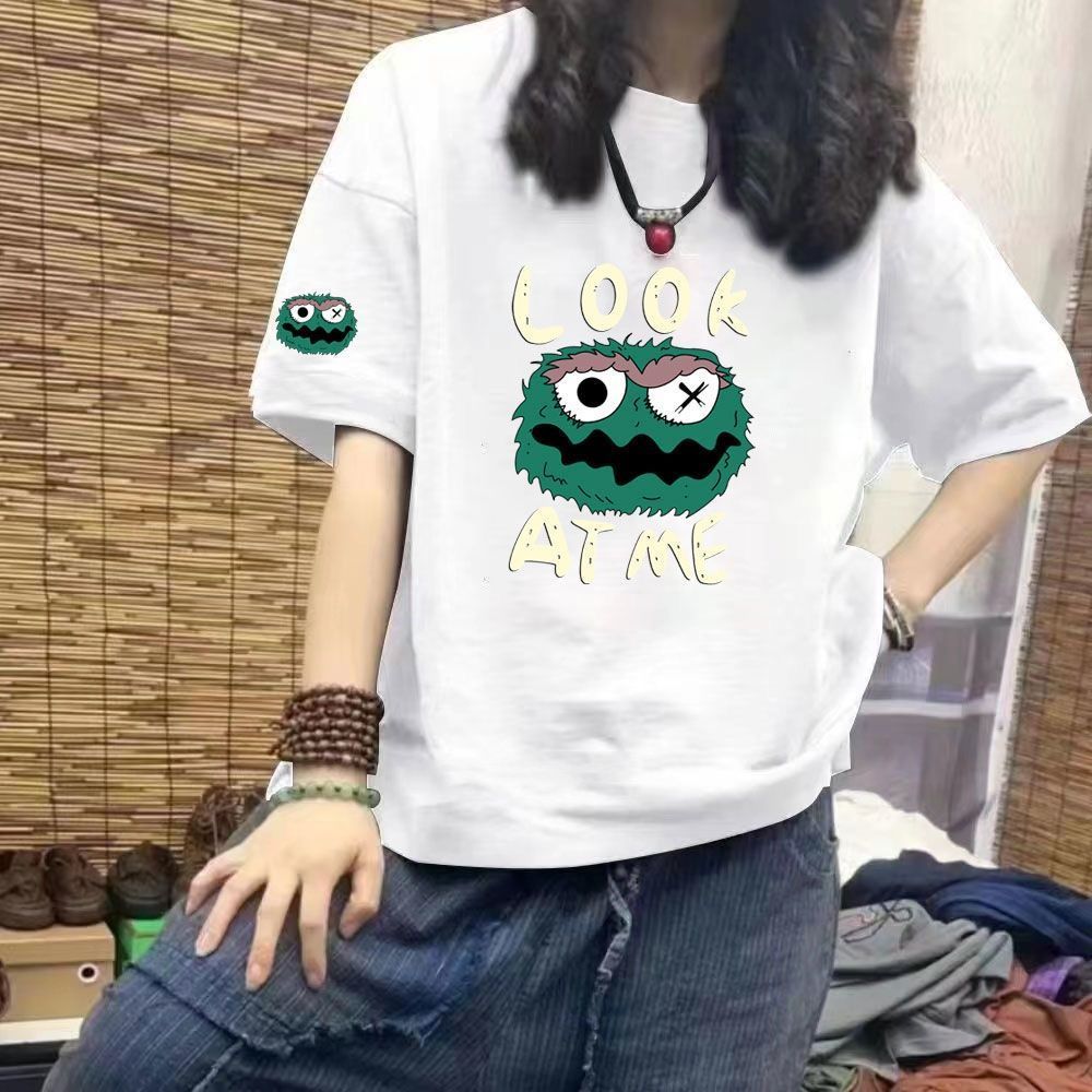 純棉潮流印花ins美式休閒寬鬆T恤
