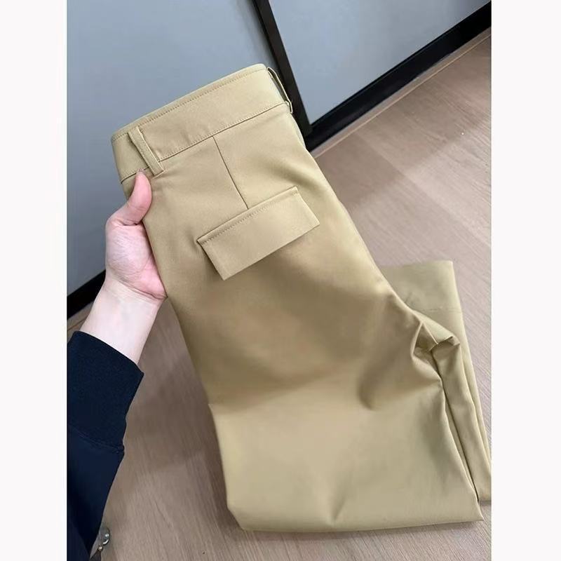 時尚百搭顯瘦九分高腰直筒闊腿褲