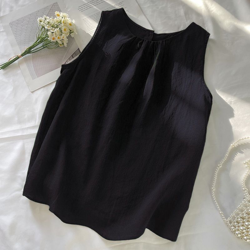 百搭休閒顯瘦文藝復古棉麻吊帶背心