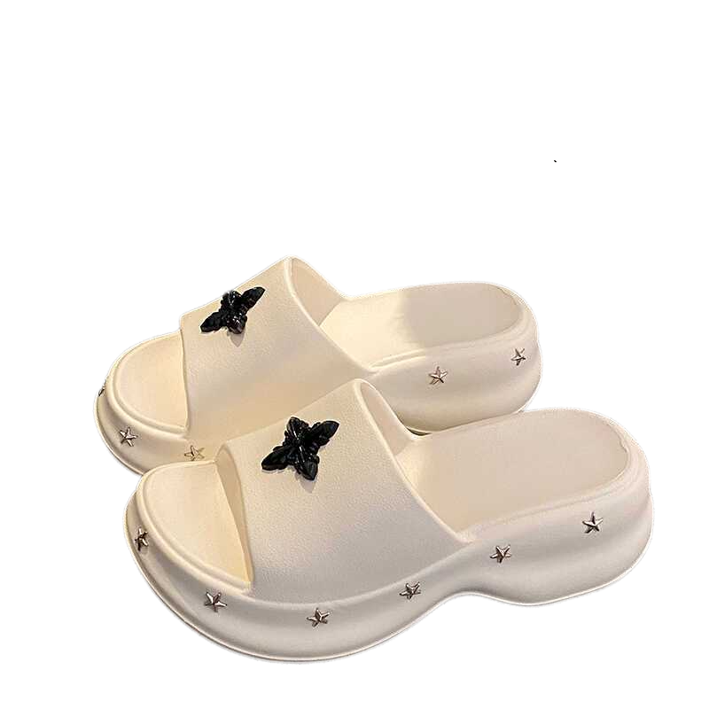 十字花厚底增高舒適防滑防臭足弓底涼拖