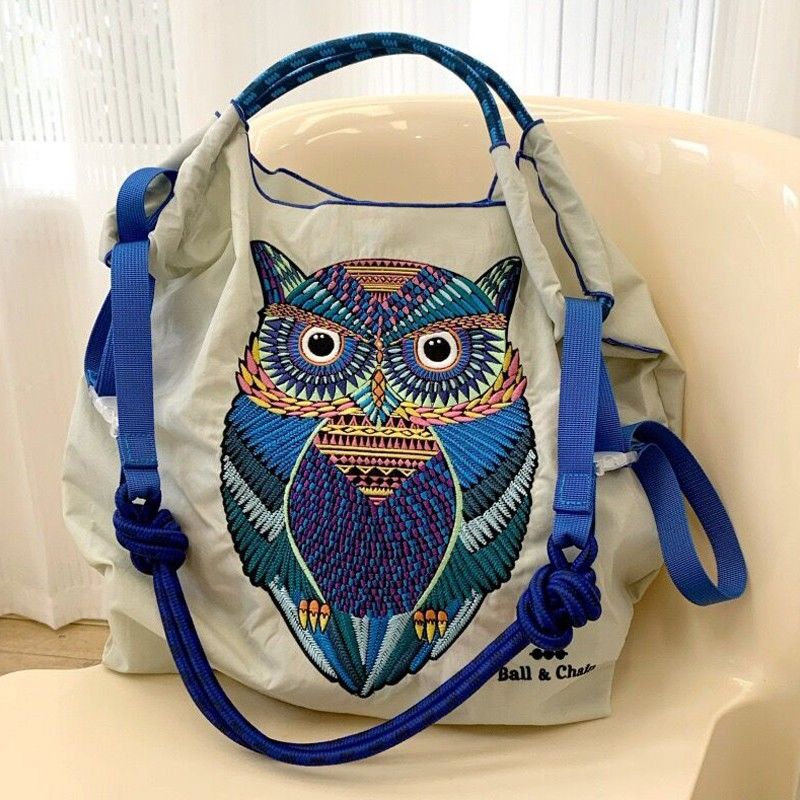 【多款式】小眾刺繡尼龍大容量環保手提單肩斜跨包