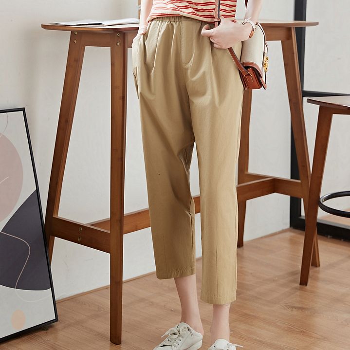 【單件/套裝】純棉休閑條紋時尚短袖T恤+松緊腰百搭休閑褲兩件套