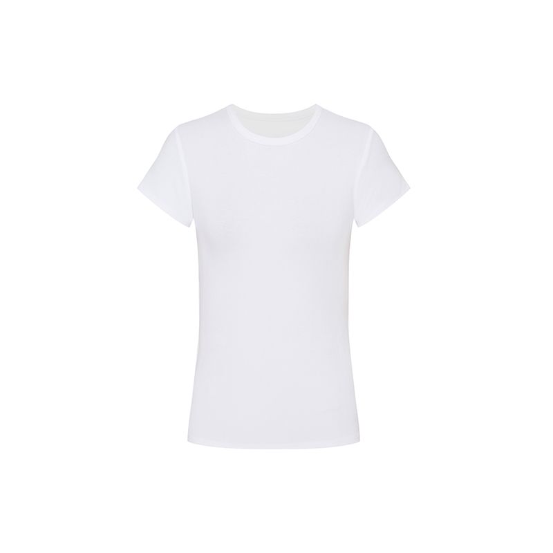 修身顯瘦圓領正肩百搭簡約短袖T恤