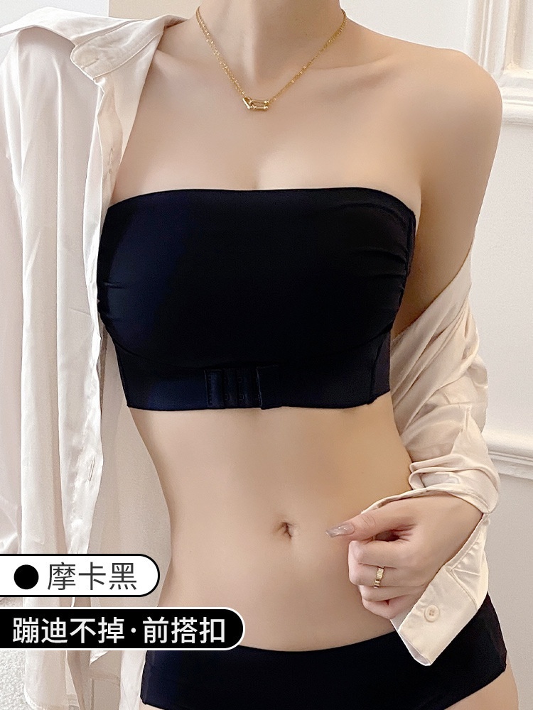 前扣無肩帶防滑聚攏隱形美背內衣-Cicimode