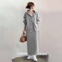 灰色外套+半身裙/兩件套