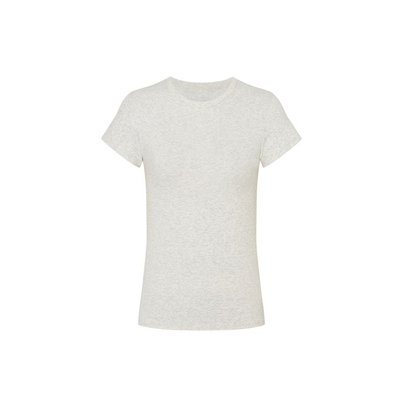 修身顯瘦圓領正肩百搭簡約短袖T恤