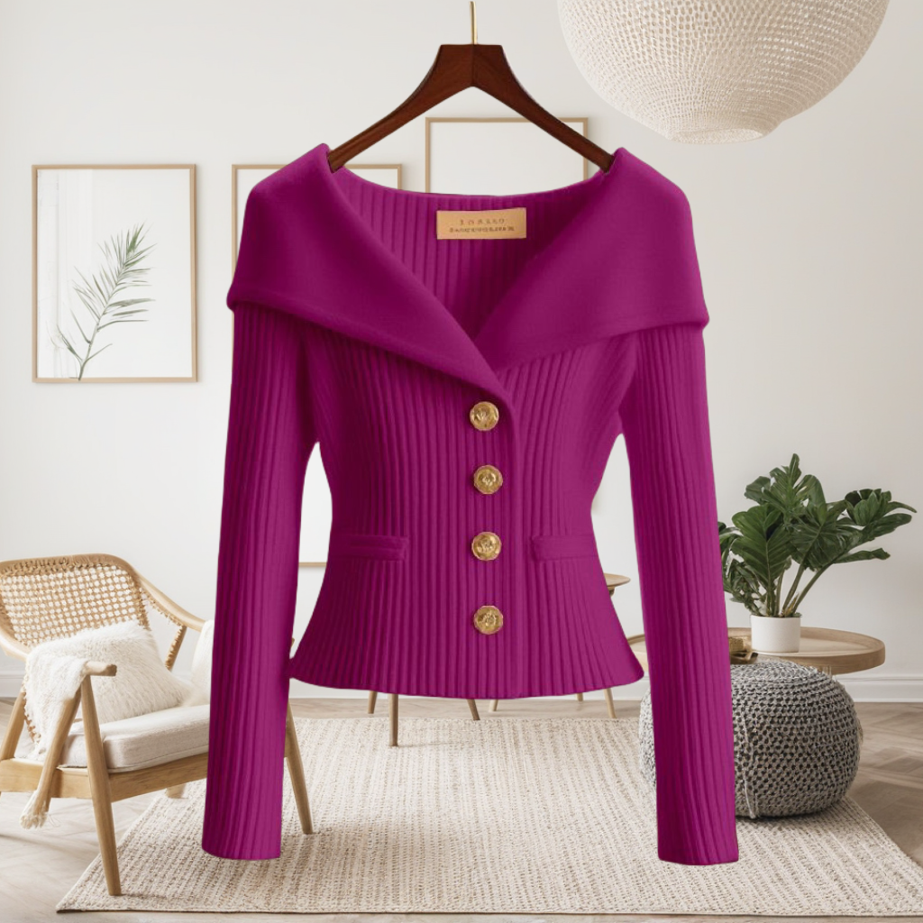 氣質優雅微喇高級感收腰顯瘦小香風針織毛衣-Cicimode