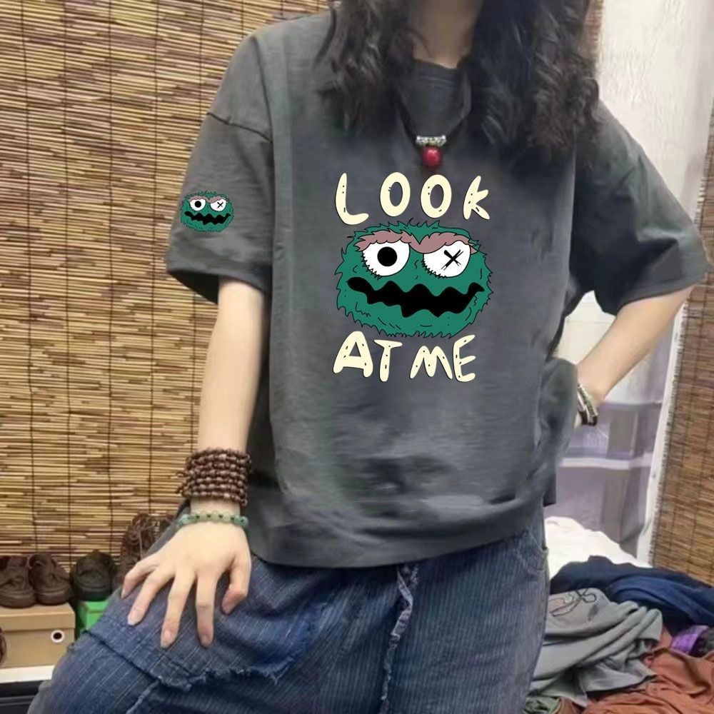 純棉潮流印花ins美式休閒寬鬆T恤