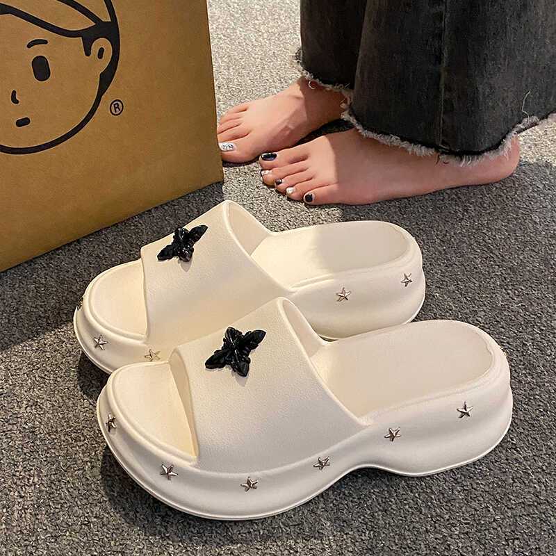 十字花厚底增高舒適防滑防臭足弓底涼拖