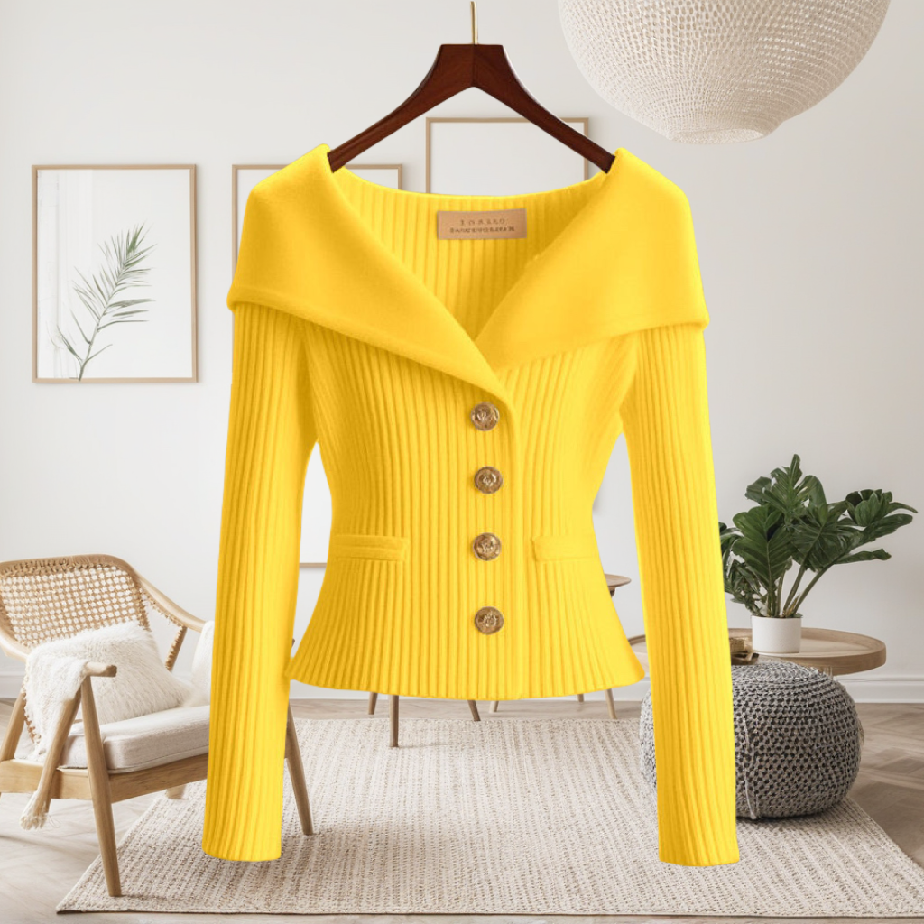 氣質優雅微喇高級感收腰顯瘦小香風針織毛衣-Cicimode