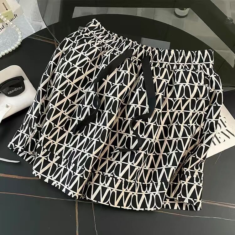 【單件/套裝】時尚顯瘦氣質設計感V領短袖+休閑短褲兩件套