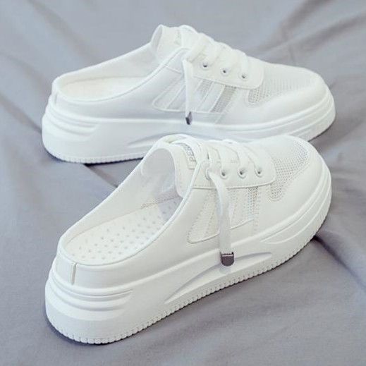 時尚懶人潮流厚底無後跟外穿包頭半拖鞋