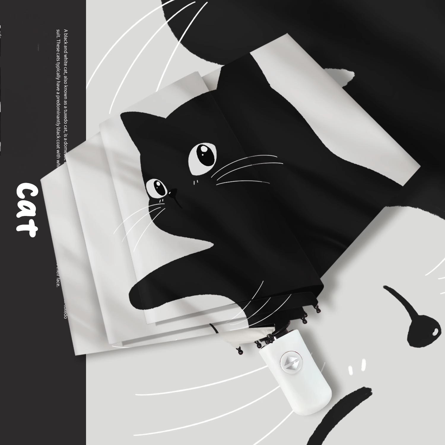 貓咪雨傘晴雨兩用輕巧便攜自動/手動防曬折疊傘-Cicimode