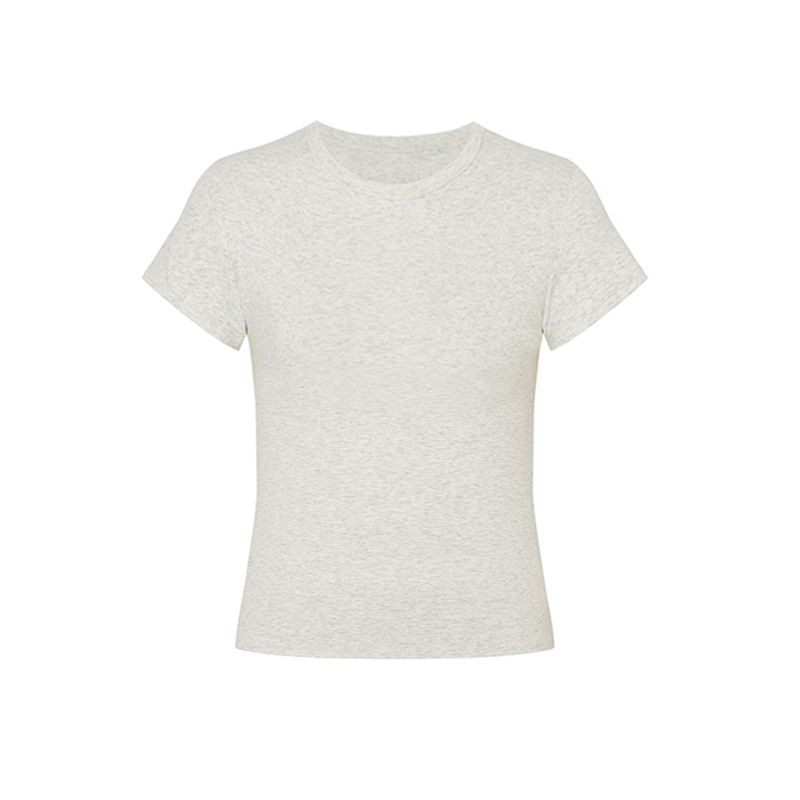 修身顯瘦圓領正肩百搭簡約短袖T恤