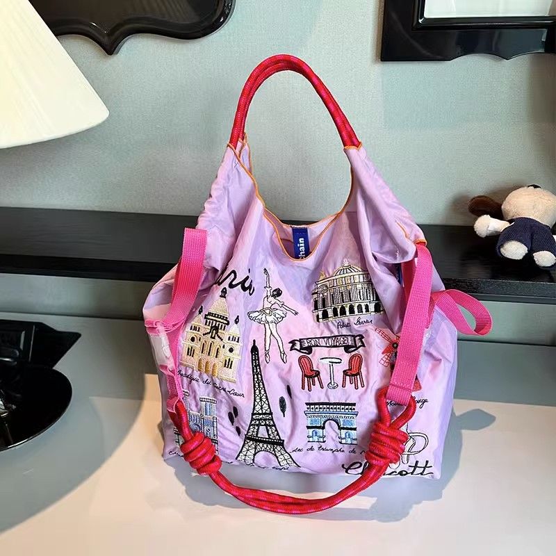 【多款式】小眾刺繡尼龍大容量環保手提單肩斜跨包