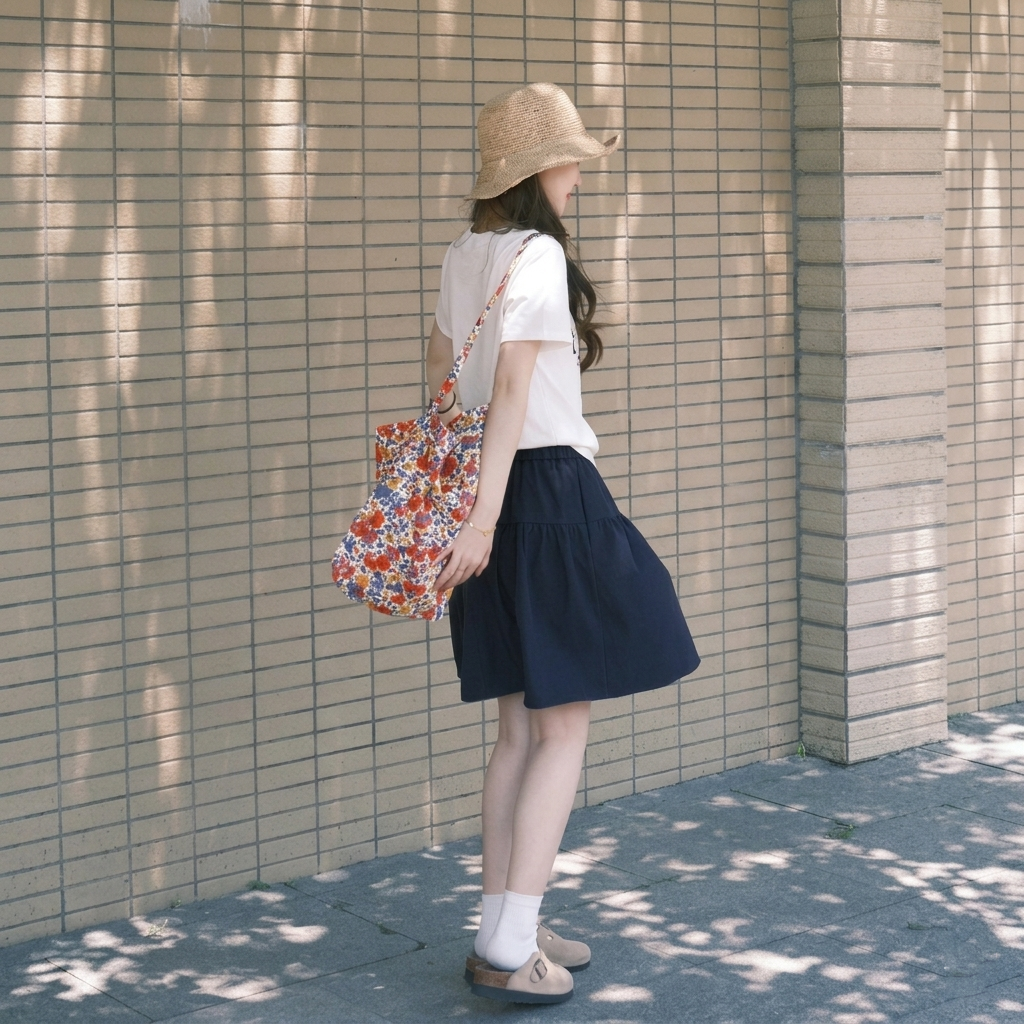 【單件販售】韓系穿搭甜美減齡印花短袖T恤+高腰學院風百搭半身裙兩件套