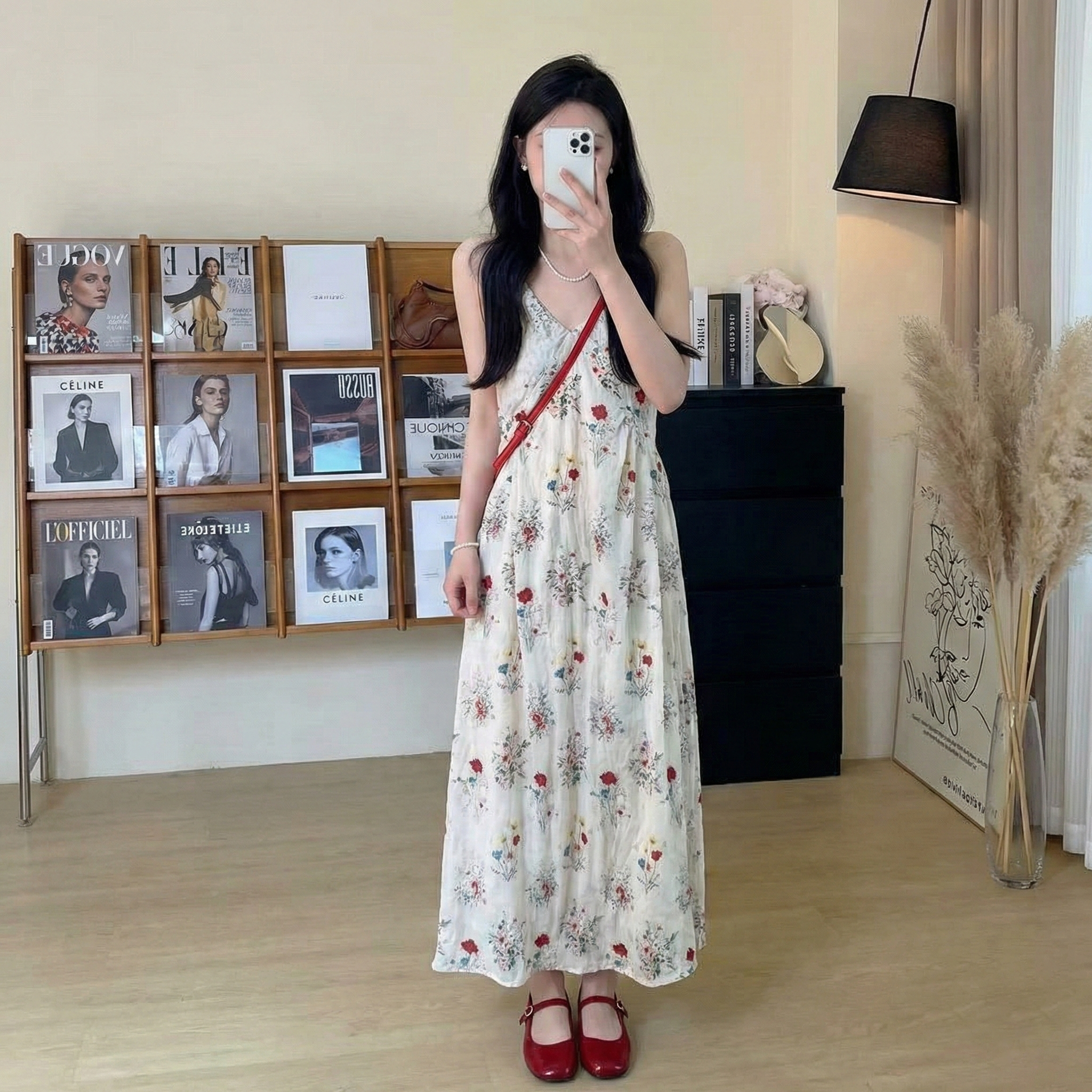 【單件/套裝】法式甜美風大碼碎花吊帶洋裝+薄款防曬開衫兩件套