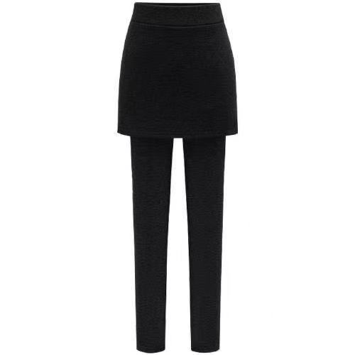 時尚高腰可外穿打底加絨/不加絨假兩件裙褲