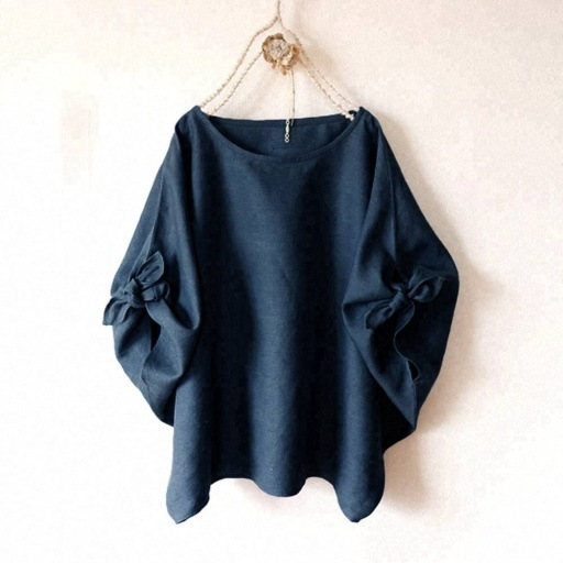 【5色可選】原創日系圓領寬鬆兩袖綁帶五分短袖-Cicimode