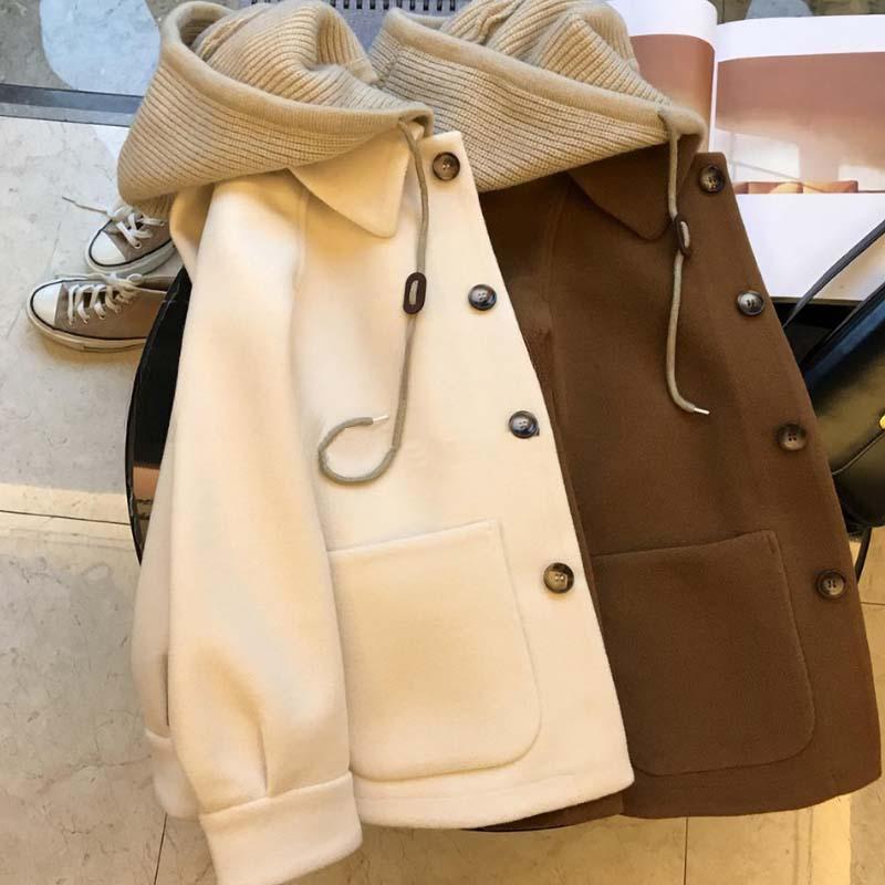時尚韓版休閒假兩件拼接連帽外套夾克