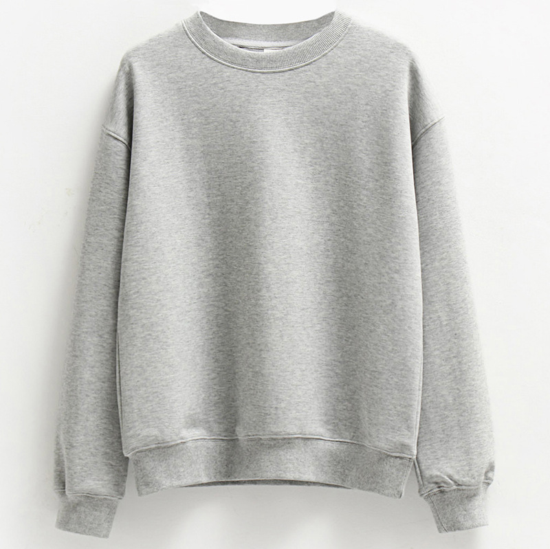 5色圓領純色ins休閒長袖衛衣-Cicimode