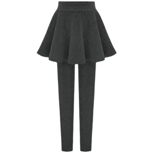 時尚高腰可外穿打底加絨/不加絨假兩件裙褲