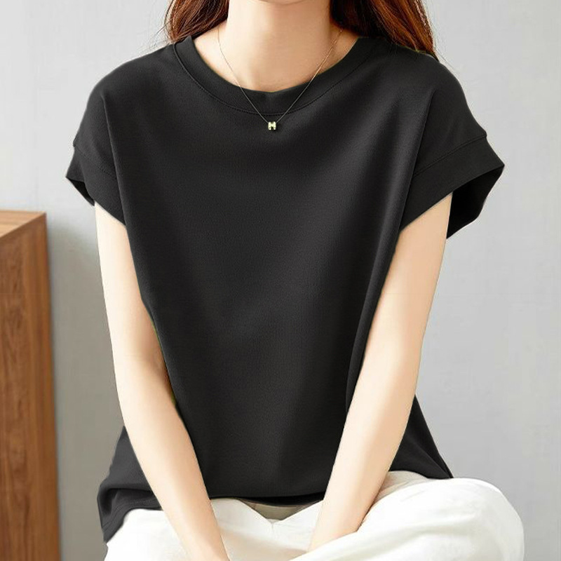 洋氣百搭遮肉設計感側邊防走光T恤-Cicimode