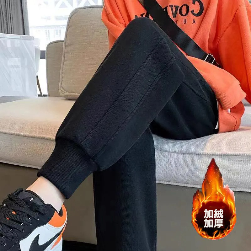 百搭休閒顯瘦運動風鬆緊腰棉質束腳褲裝-Cicimode