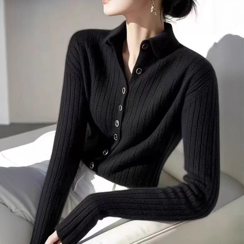 4色高級感超好看氣質毛衣外套半高領針織上衣-Cicimode