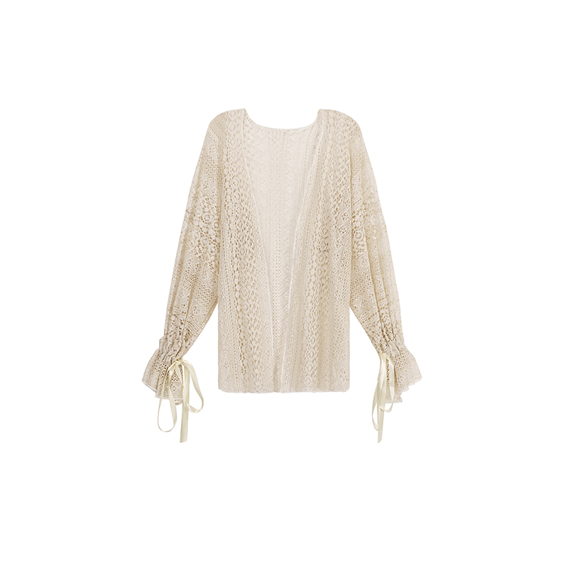 法式蕾絲小眾防曬外搭披肩式中長款開衫