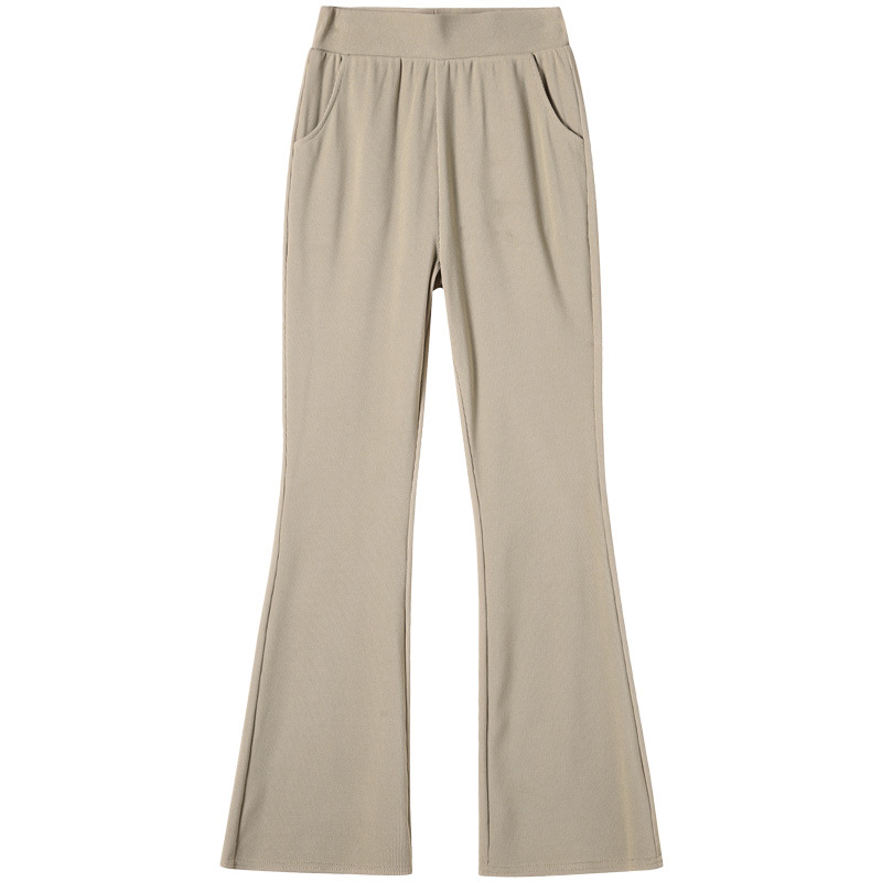 休閒隨性百搭顯瘦高腰彈力微喇褲裝