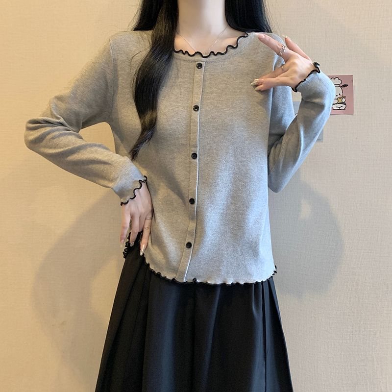 甜美減齡寬鬆保暖德絨內搭長袖T恤-Cicimode