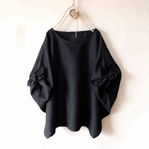 【5色可選】原創日系圓領寬鬆兩袖綁帶五分短袖-Cicimode