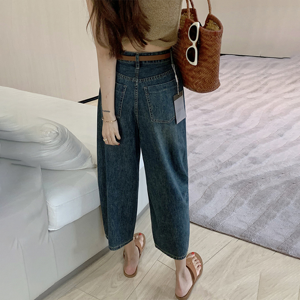 超薄顯瘦~ 百搭休閒高腰香蕉褲哈倫牛仔褲