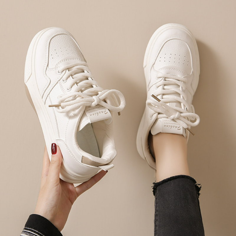 透氣百搭韓版厚底運動休閒板鞋小白鞋-Cicimode