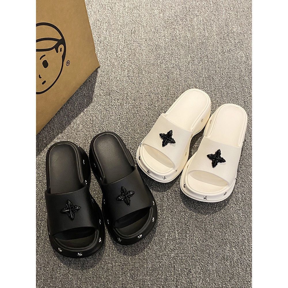 十字花厚底增高舒適防滑防臭足弓底涼拖