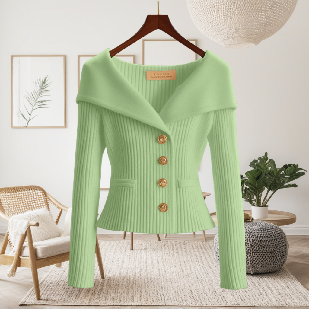 氣質優雅微喇高級感收腰顯瘦小香風針織毛衣-Cicimode