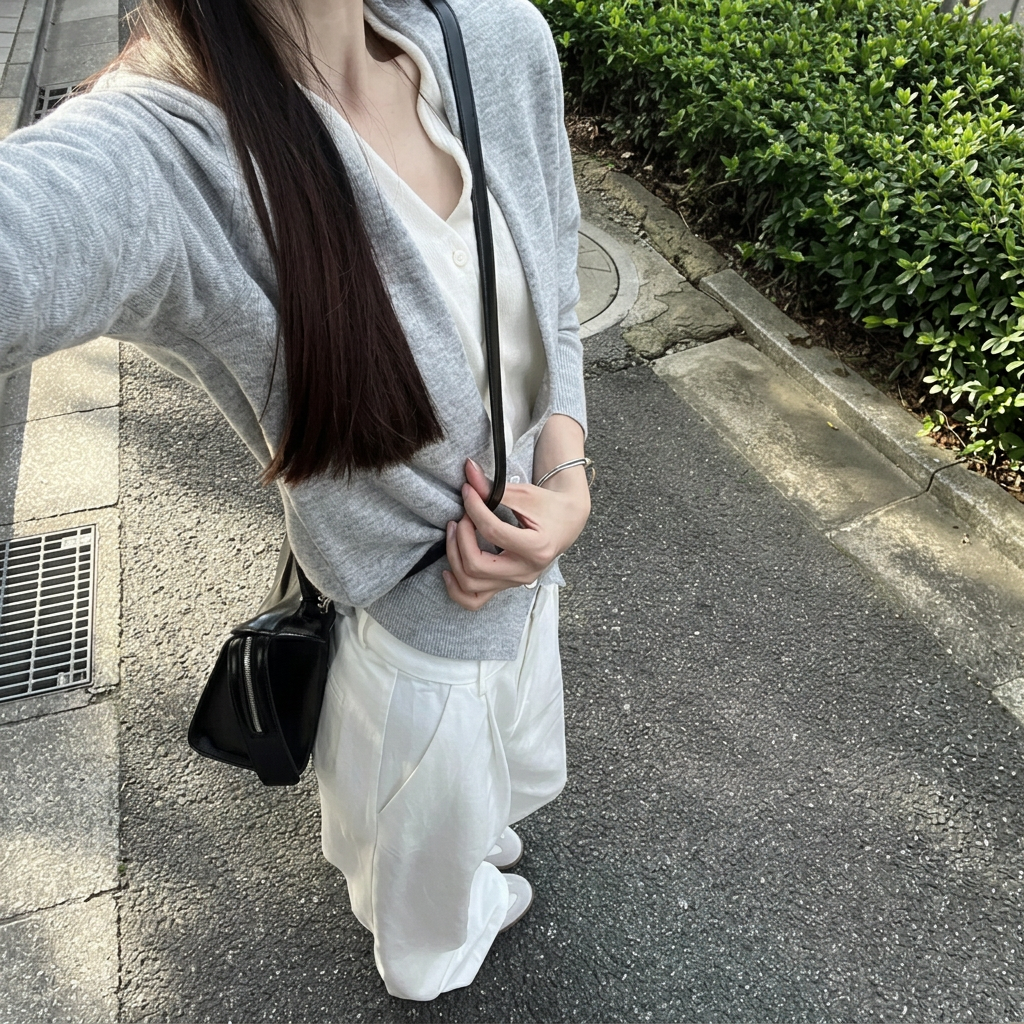 @寬鬆設計感撞色百搭假兩件針織開衫