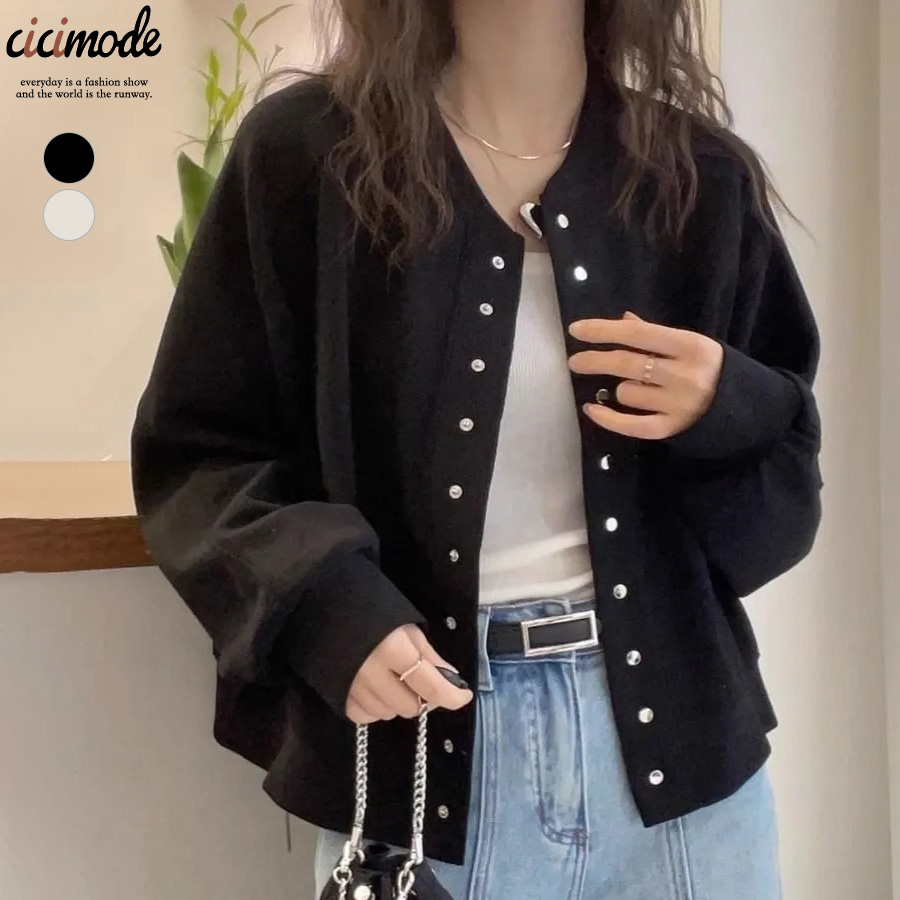 時尚休閒短款圓領棒球服開衫