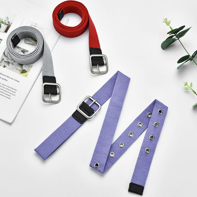 7色韓版簡約百搭時尚針扣牛仔褲帆布腰帶