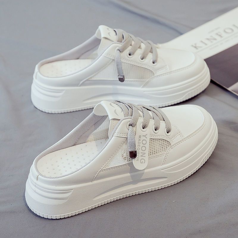 時尚懶人潮流厚底無後跟外穿包頭半拖鞋