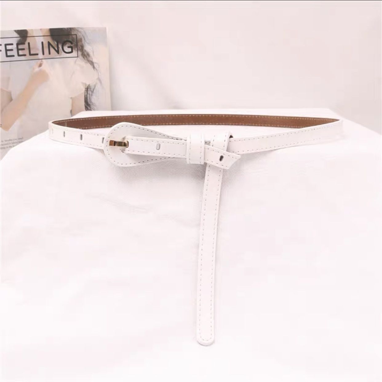 ins風韓國時尚簡約裝飾配裙子毛衣風衣打結腰帶