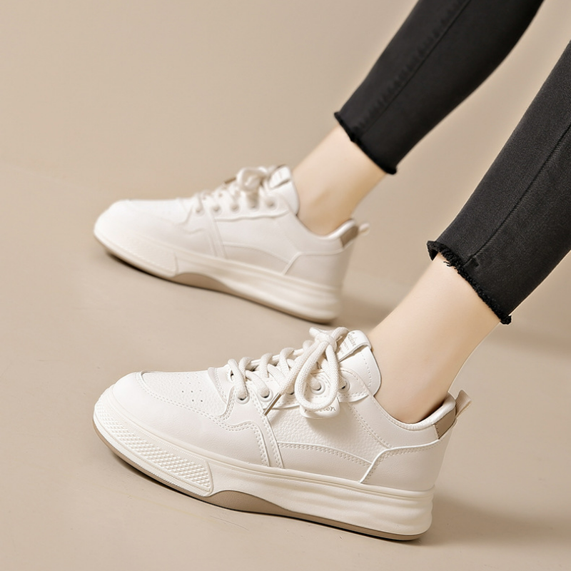 透氣百搭韓版厚底運動休閒板鞋小白鞋-Cicimode