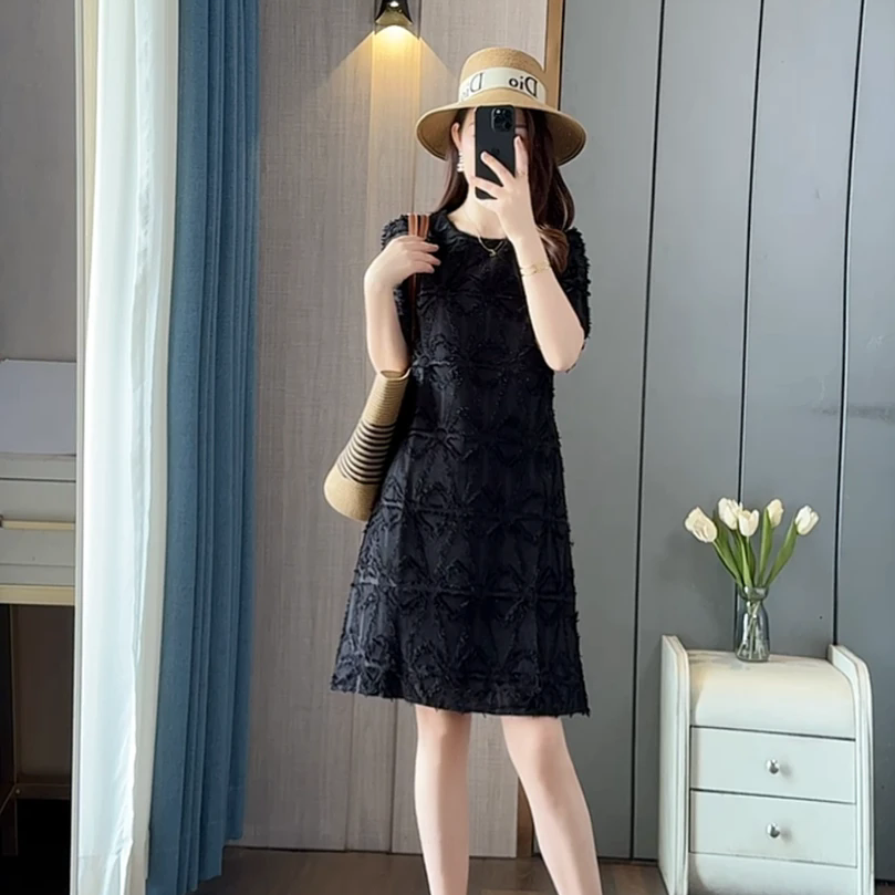 法式氣質溫柔風顯瘦設計感正肩寬鬆洋裝