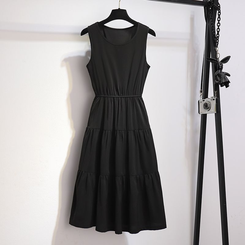 【單件/套裝】小香風牛仔外套+黑色背心連身裙兩件套裝-Cicimode