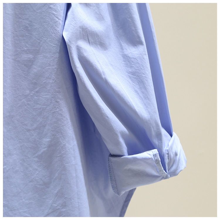 韓版寬鬆休閒針織木耳邊拼接襯衫